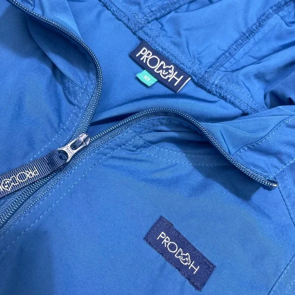 Prodoh Blue Hooded Windbreaker Anorak Jacket size 10 - Picture 6 of 10